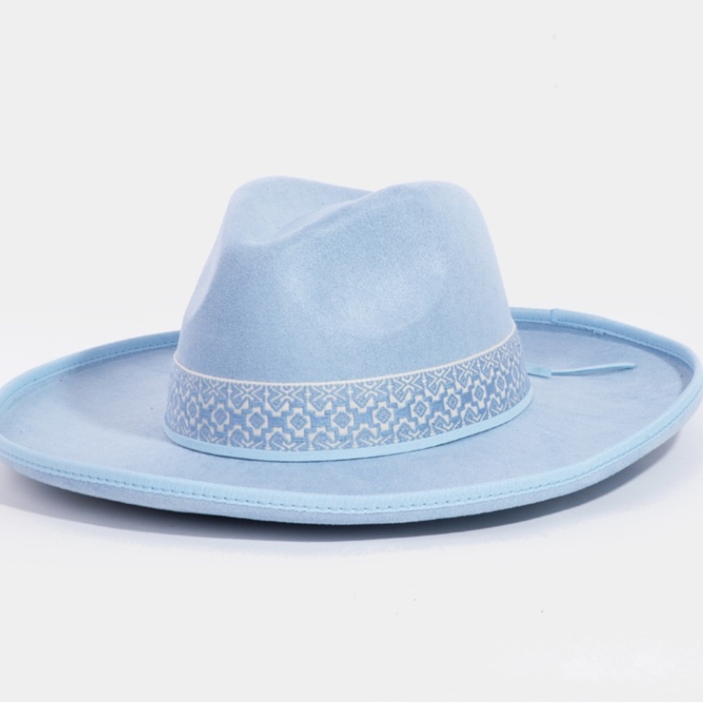 Beveled Western Fedora with Boho Band Available in Multiple Colors O/S - Picture 5 of 6